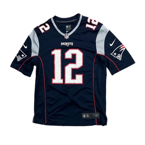 Used Size Medium Nike New England Patriots Tom Brady Navy Jersey - Picture 1 of 4